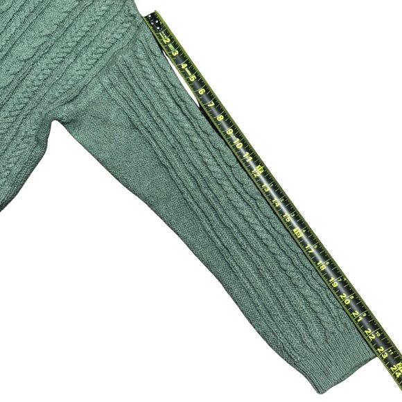 J.Crew Mockneck Cable-Knit Sweater Pale Spinach Green – Size M, EUC - Picture 13 of 16